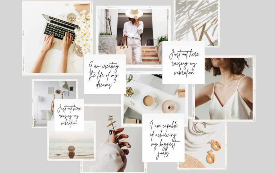 Modern Chic Mood board Vision Board Photo Collage